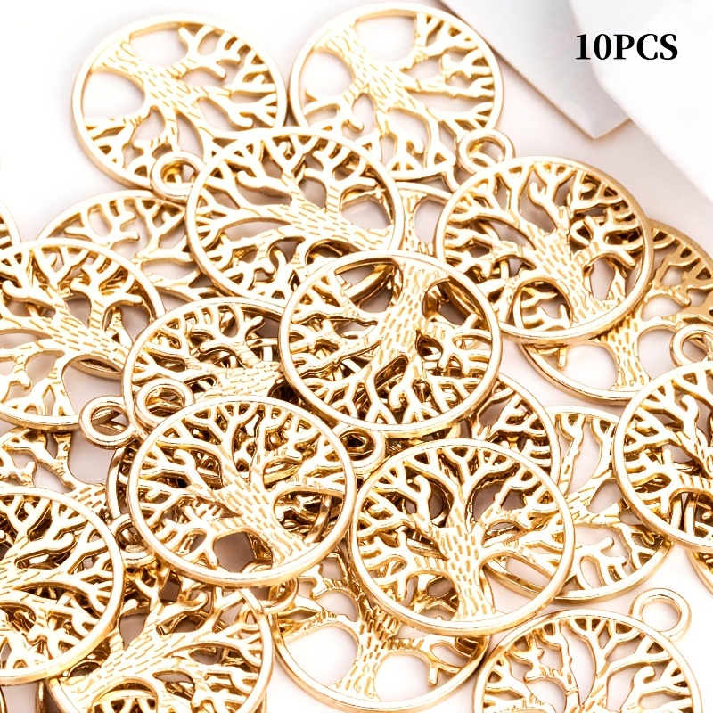10pcs/pack Tree Of Life Pendant - Exquisite Tree , Handmade Jewelry Additions, Used For Pendants, Character Clothing Additions, Production Supplies, Pendants, Additions
