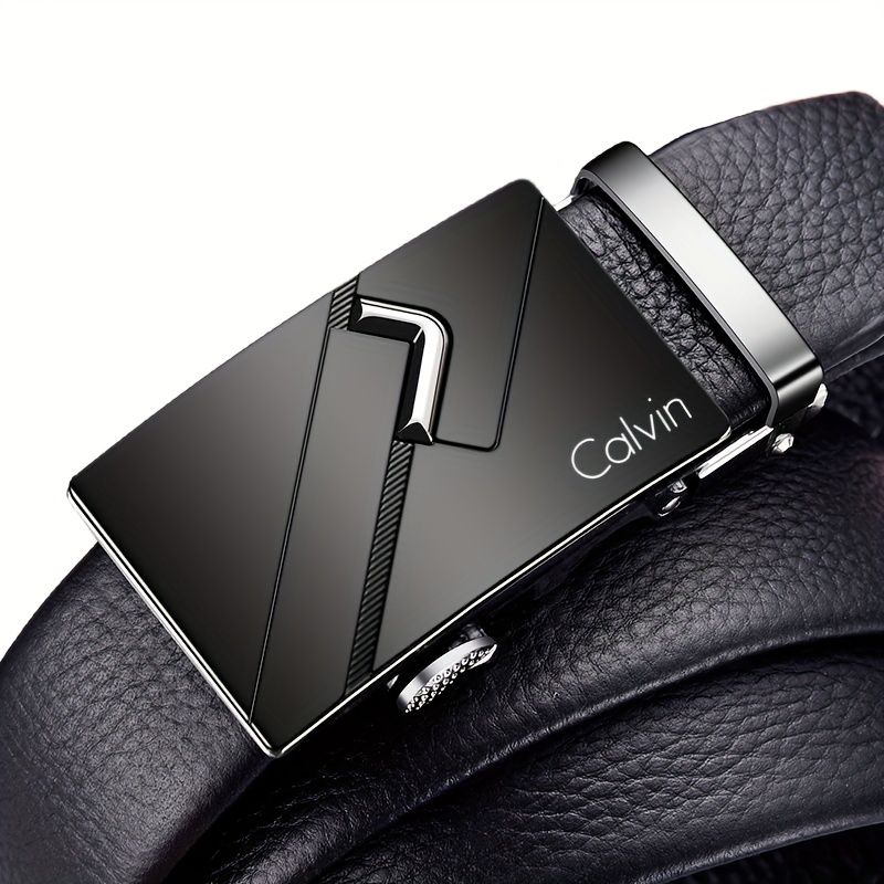Calvin Pattern Men's Classic Automatic Buckle Belt
