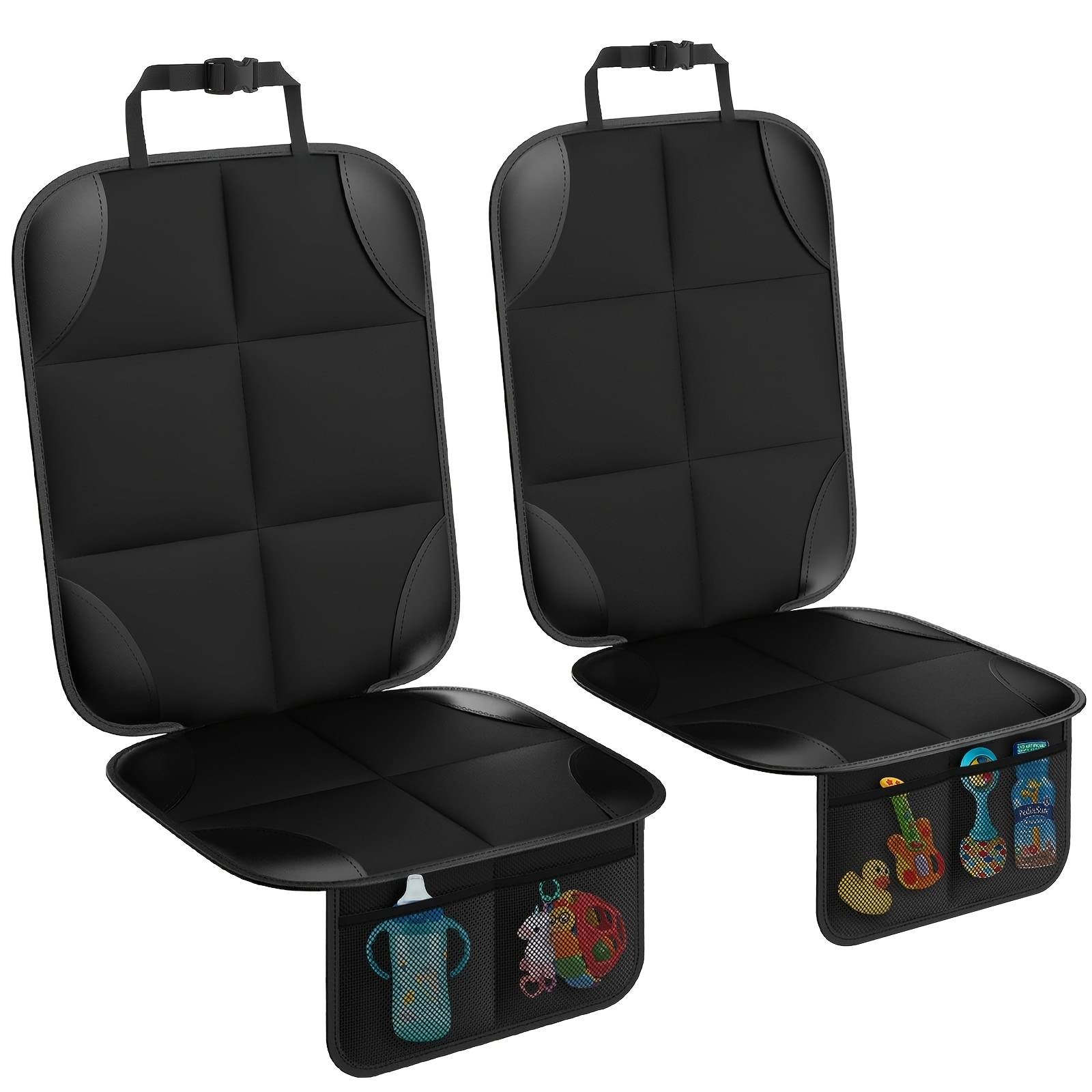 car seat protector car seat cushion mat thickest padding 600d fabric car seat covers for non slip backing mesh pockets