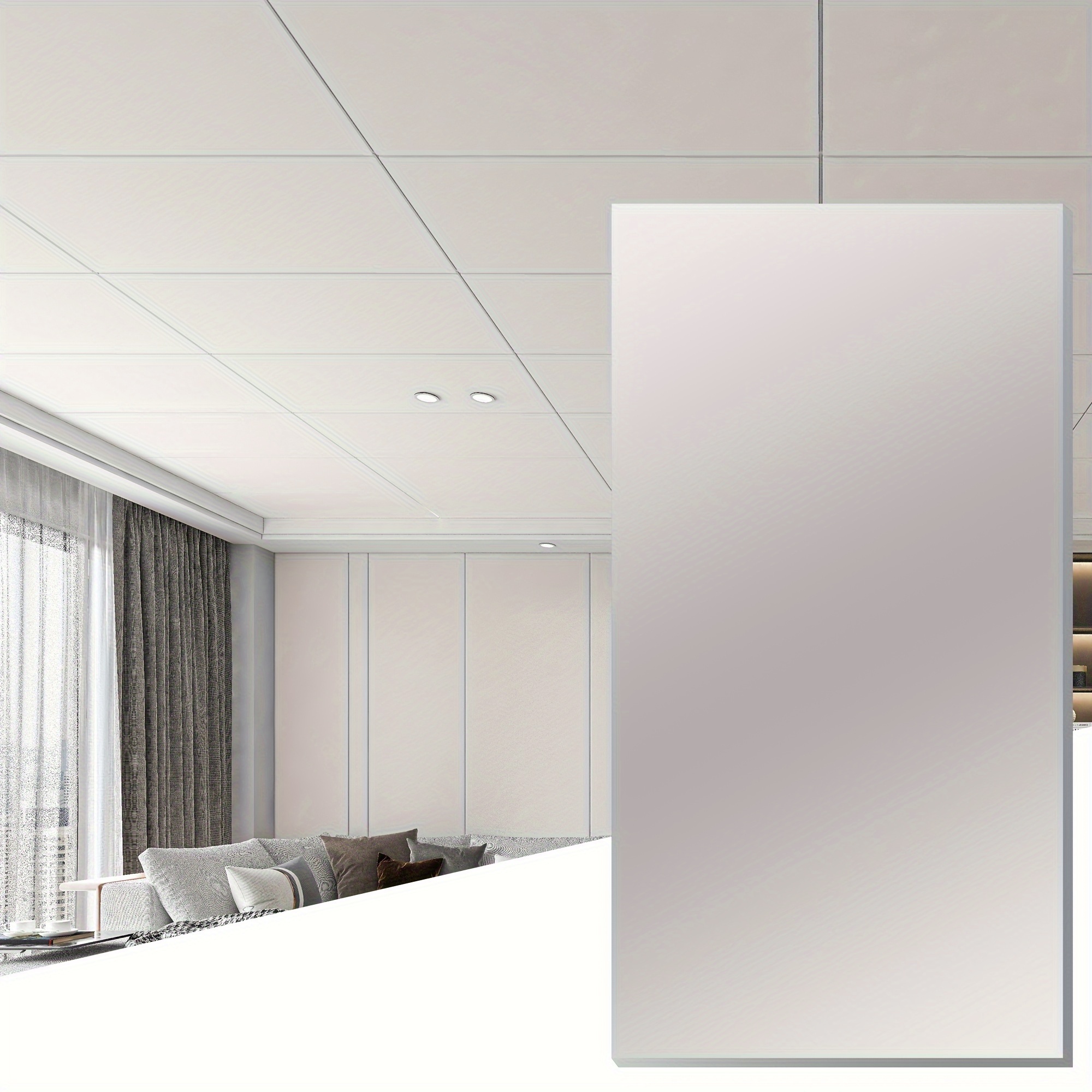 TEMU 10-pack 2ft X 4ft Art3d Smooth Drop Pvc Ceiling Tile - Fire-rated, Waterproof, Reusable - No Sag And Breakage - Cover 80 Sq. Ft