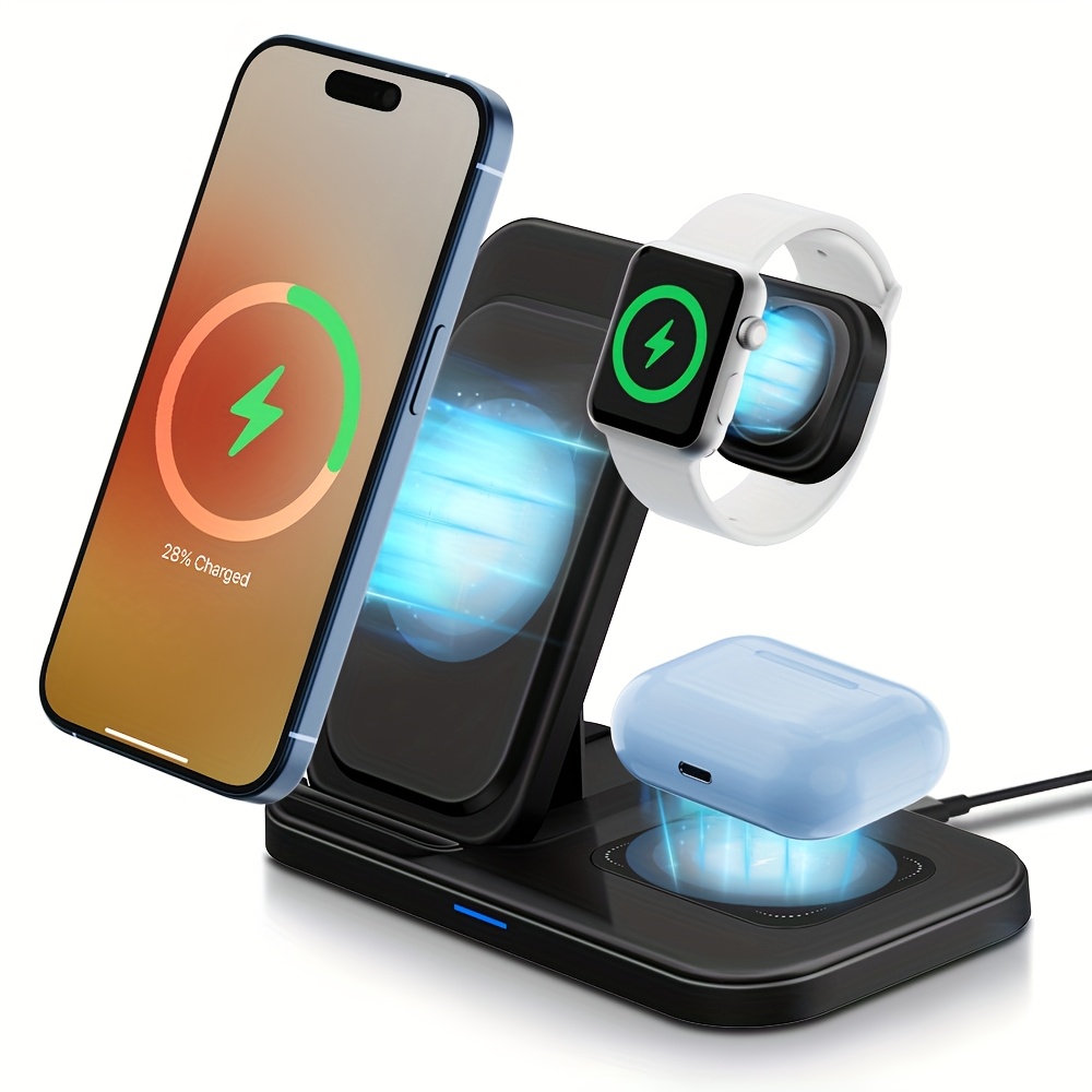wireless charging station 3 in 1 15w foldable fast charging station for iphone 16 15 14   11 x 8 pro max pro   for iwatch ultra10   6 5   se for   3 2 pro birthday gift valentines day gift