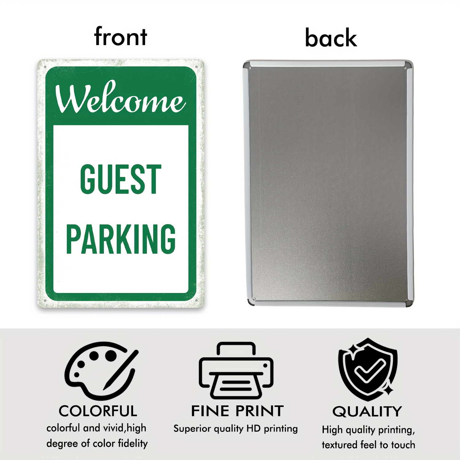 Panneau PVC Texte Visiteurs Et Picto Parking