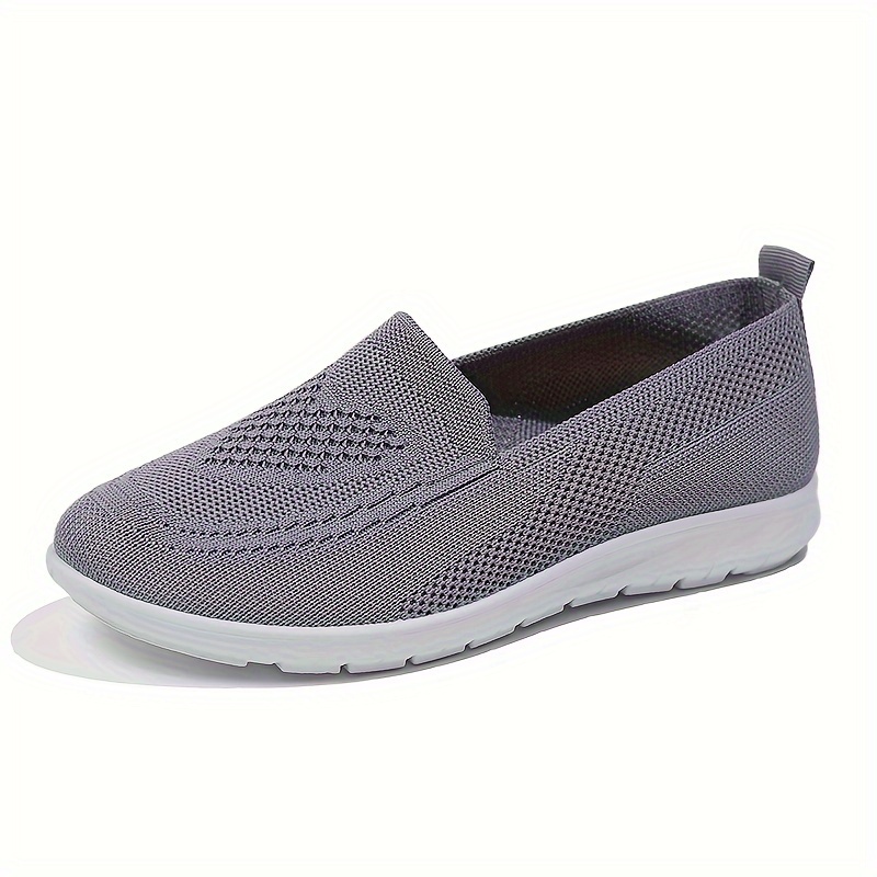 Women' Color Knitted Sneakers, Soft Sole Lightweight Slip On Walking Trainers, Low-top Breathable Mesh Shoes, Women Shoes