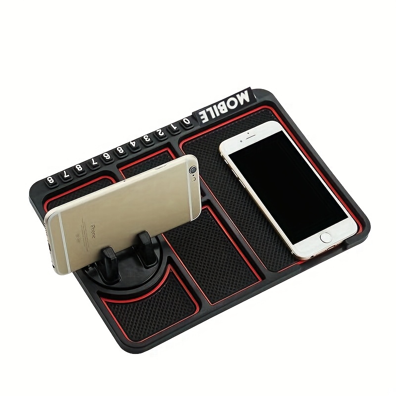 car slot mobile phone rotating stand with anti skid pad and phone number sticker to contact can be used to place accessories details 2