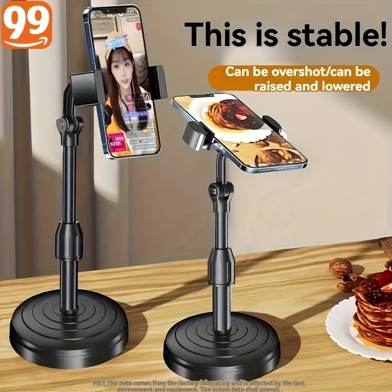 E-shop [Universal Handyhalterung] Universelle, verstellbare Handy- und Tablet-Halterung, 360 Grad drehbarer, flexibler Arm, robuste ABS-Basis, passend