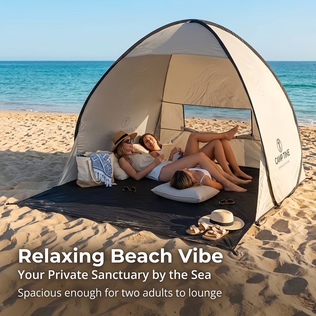 TEMU 2-3 Person Instant Pop Up Camping Tent Sun Shade Shelter, Portable Foldable Space-saving Outdoor Canopy For Garden Backyard Wilderness Leisure
