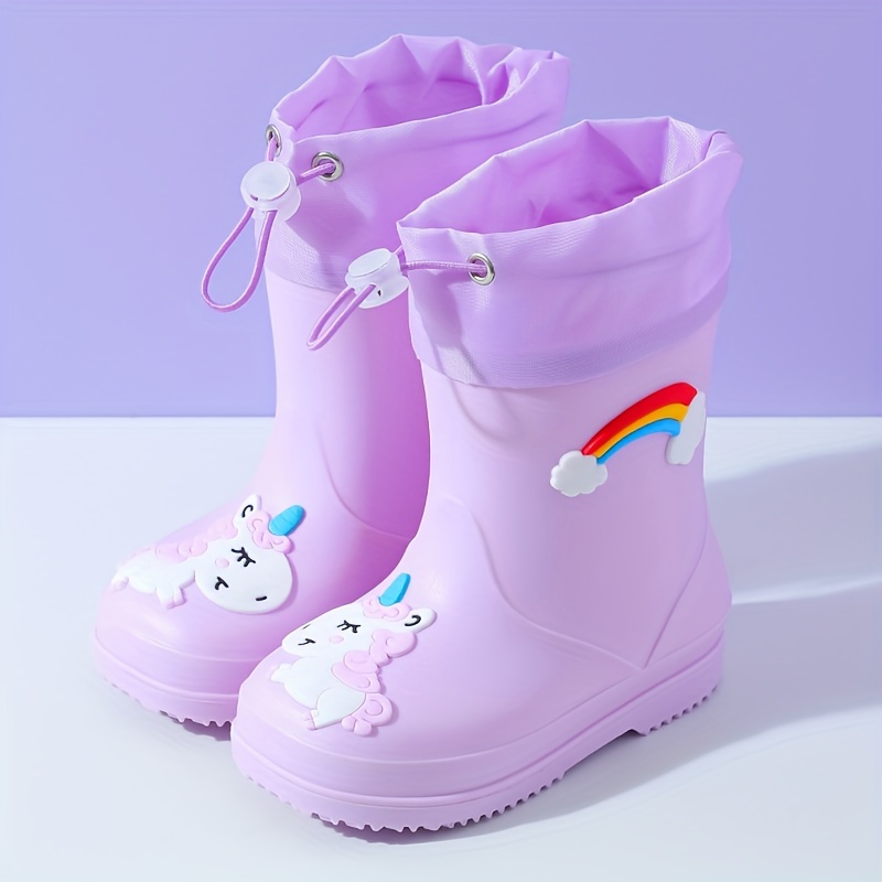 Regalos Niña Años Botas Niu00f1a Plastico Lluvia Unicornio Rosa