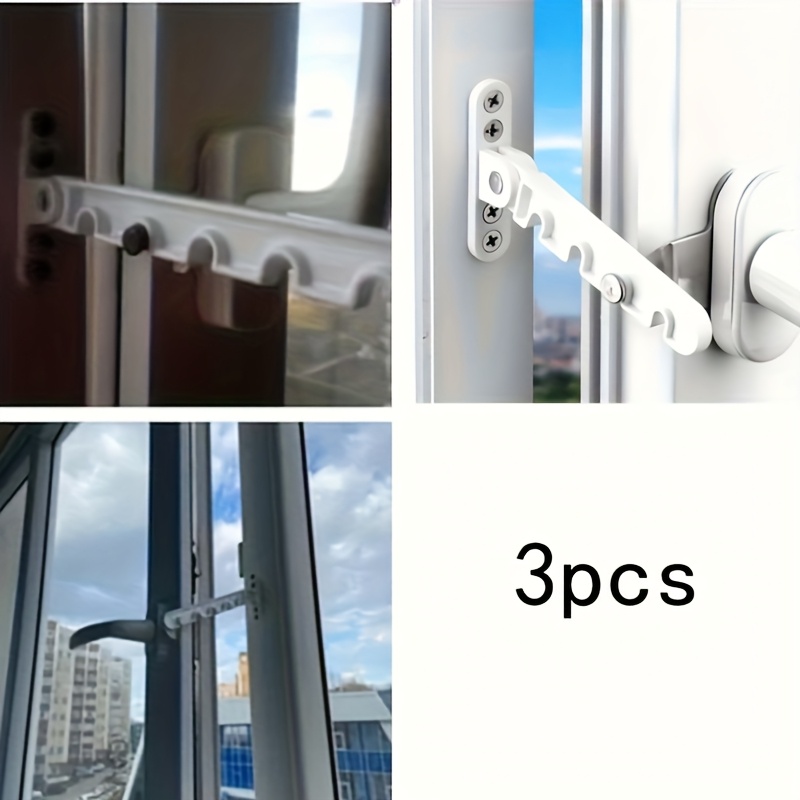 E-shop 1 Stück/2 Stück/3 Stück Milchstahl Innenöffnungs-Tür- und Fensterbegrenzer Windhaken Fensterlüftungsbegrenzer Sicherheits-Windhalter Halterung
