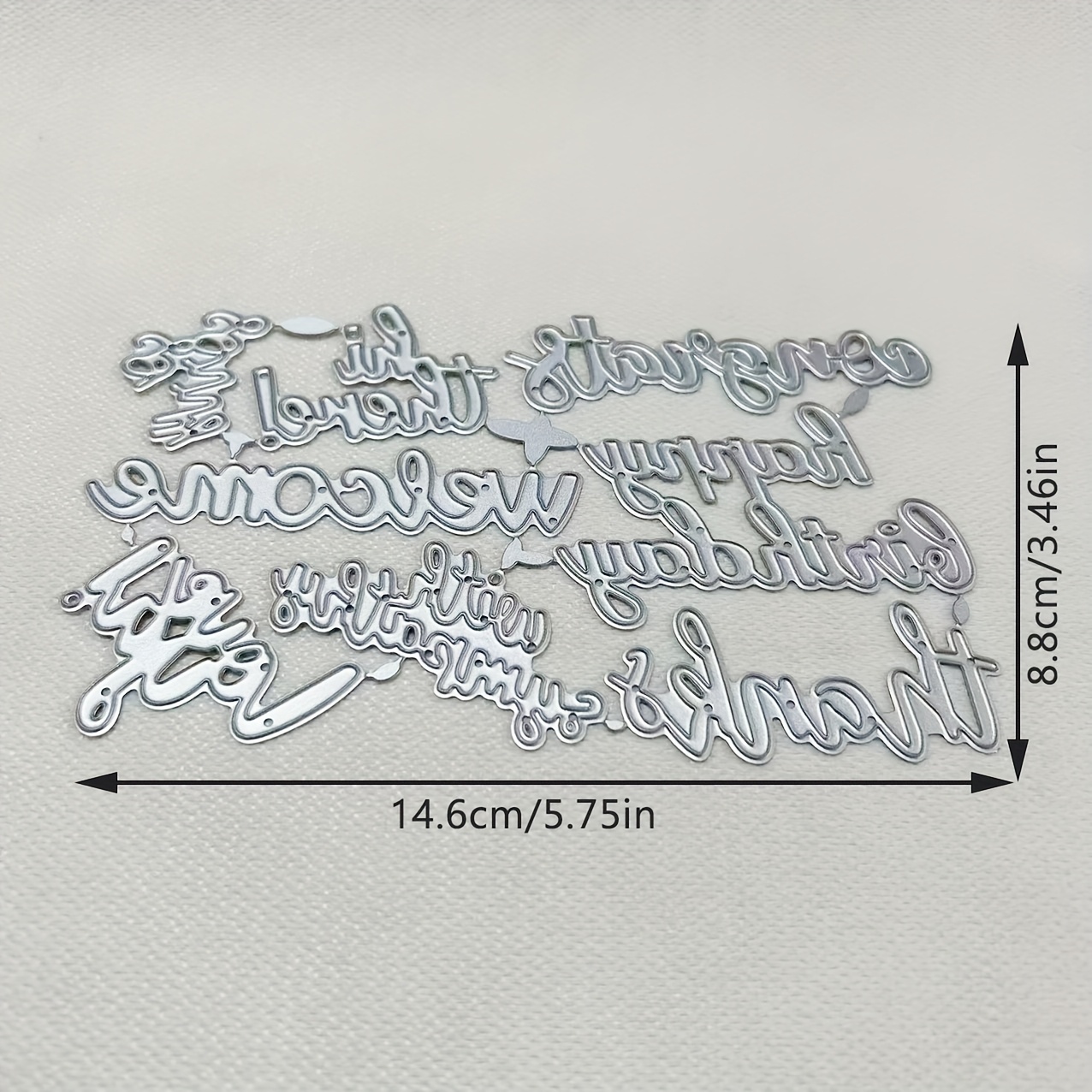 TEMU 1pc Words Metal Die Cut, Diy Scrapbooking Embossing Stencil, Handmade Greeting Card Making Metal Cutting Dies, Gift Card Making Tools