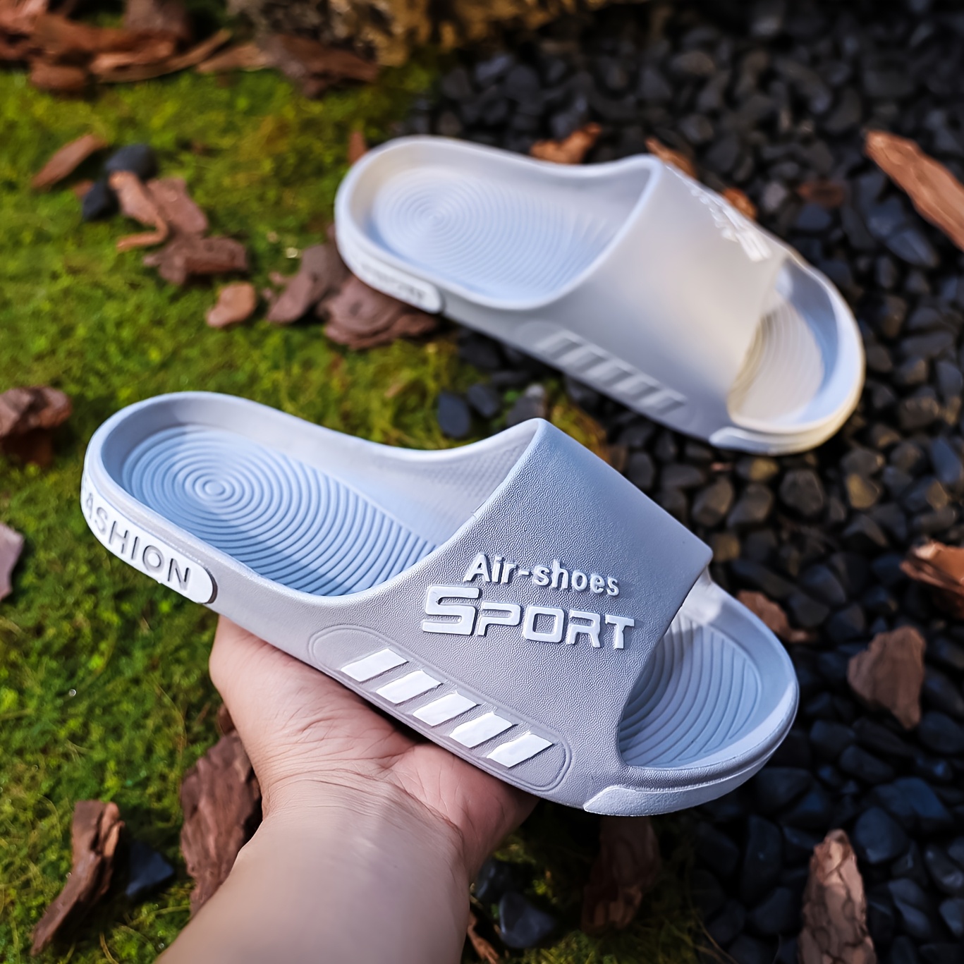 TEMU Unisex New Summer Sandals And Slippers, Sporty Thick-soled Soft And Elastic Slippers, Home Slippers, Trendy And Versatile Casual Sandals For