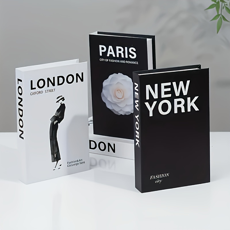 

Modern Folding Fake Books - London, Paris, New Themes For Living Room & Study Decor | Artistic Book Display Models For Shelves | Photo Props & Library Accents | Home Office, Cafe, Bar Decoration