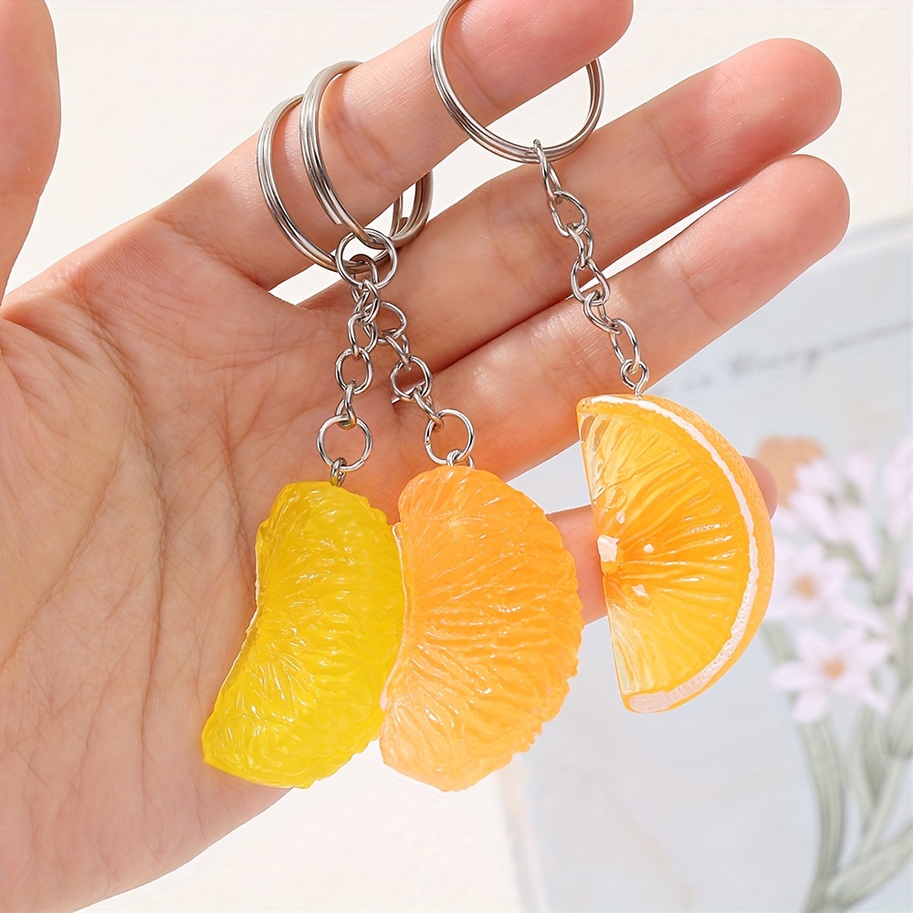 

Orange Lemon Keychain Fruit Key Ring Keychain Novelty Stylish Pendant Key Chain