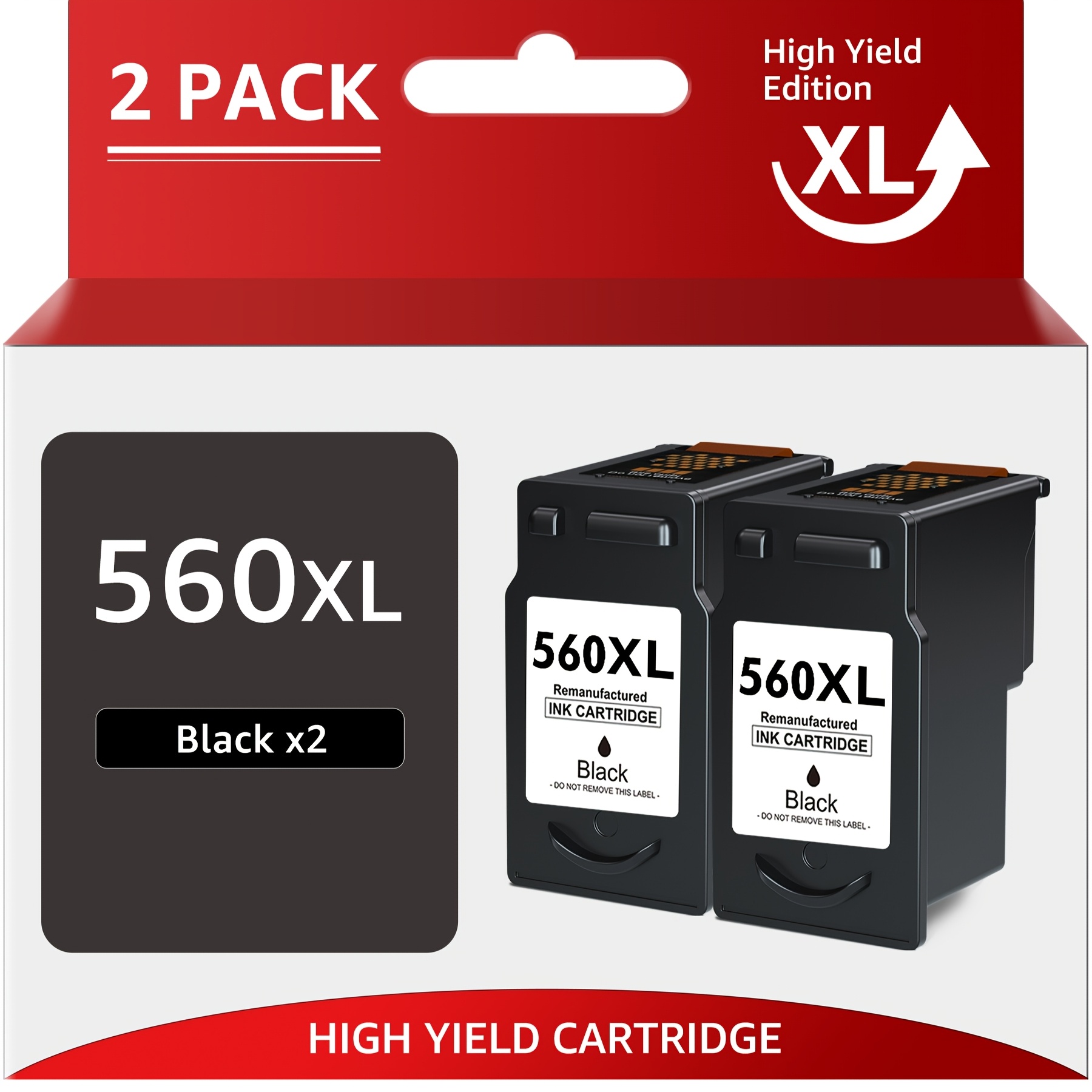Image of Pg-560xl Cl-561xl Printer Cartridges Multipack Pg560 Cl561 Ink Cartridge For 560 561 560xl 561xl Cartridges For Ts5350 Ts5351 Ts5352 Ts5353 Ts7450 Ts7451 ( 2 Black)