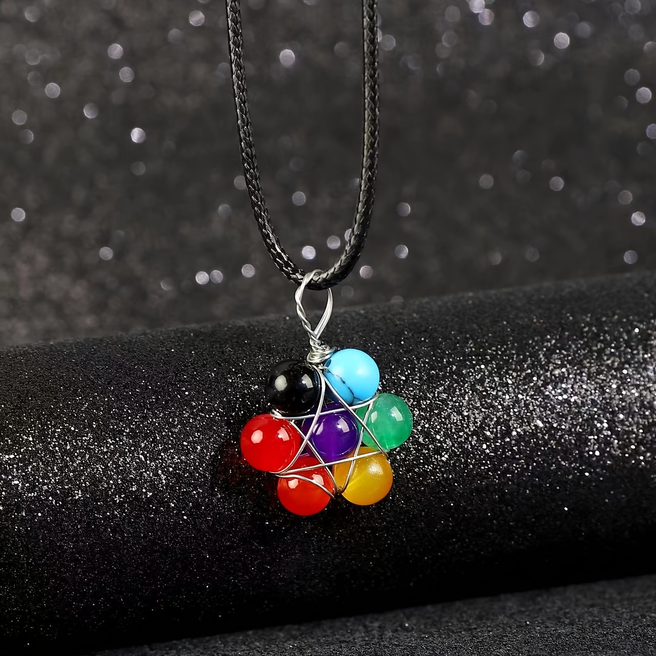 多色ビーズのネックレス PRADA マルチカラー 編み糸ビーズネックレス