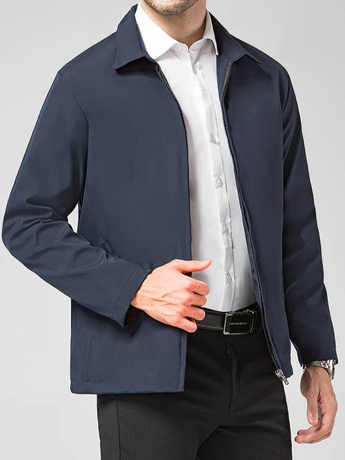 mens casual jacket lapel long sleeve solid color lightweight and stylish suitable for spring and autumn office or casual outing wear