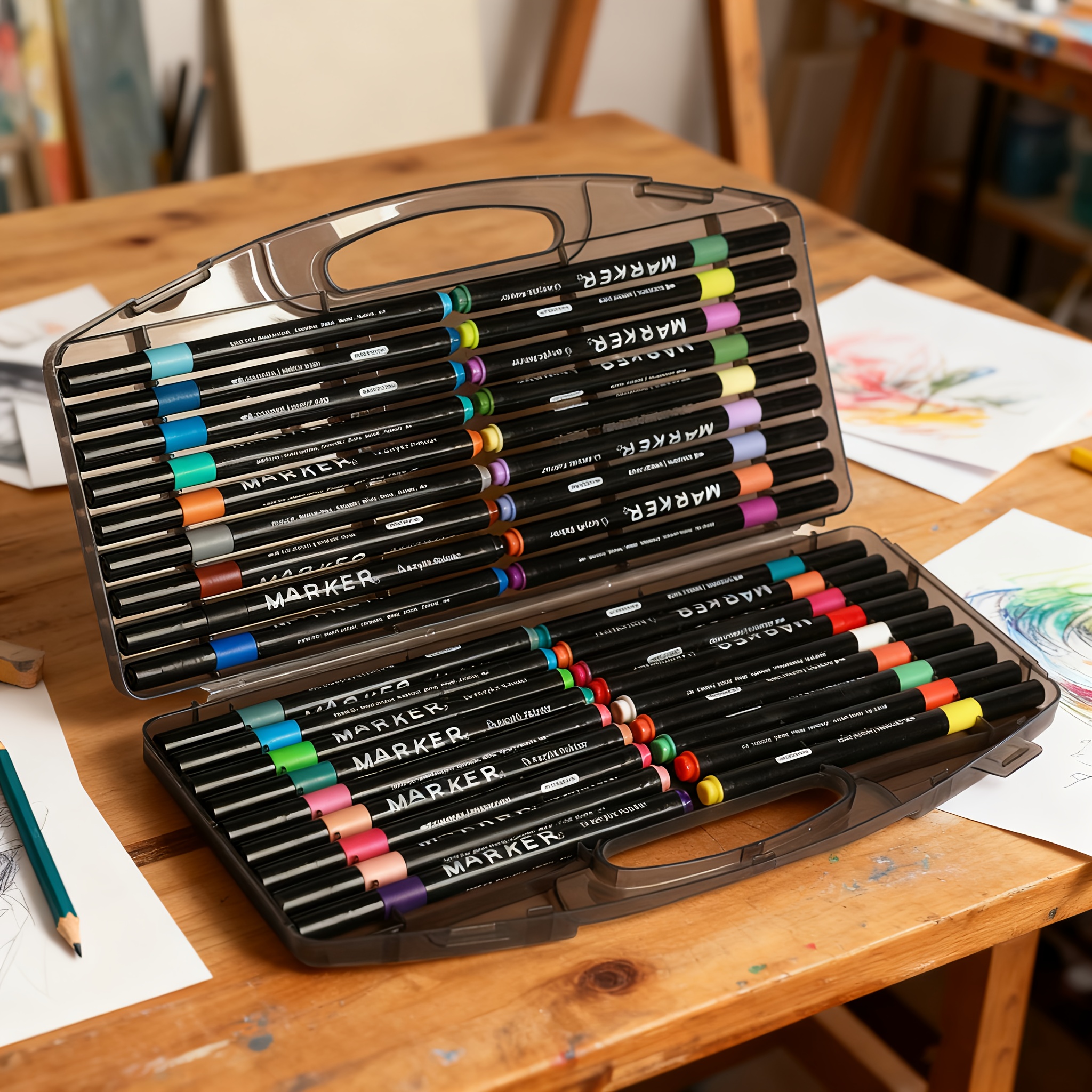 80 60 48 36 24 12 colors acrylic marker set
