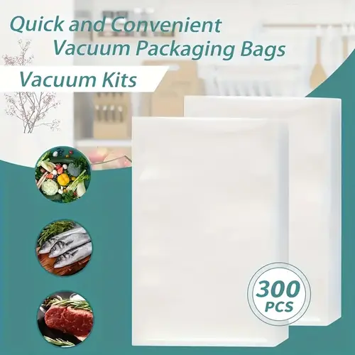 300pcs vacuum sealer bag set in 4 sizes bpa free reusable nylon food storage bags for freshness kitchen organization slow cooking freezing versatile use for holidays vacuum storage bags