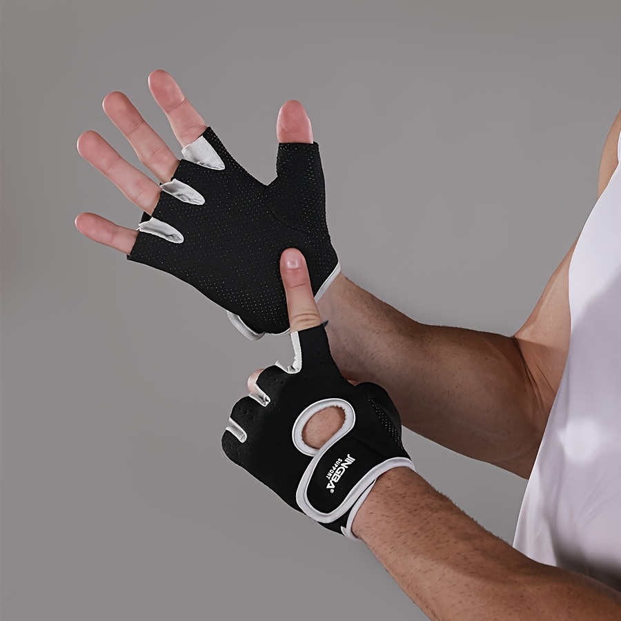 men women half finger adjustable breathable sports gloves for weightlifting dumbbell cycling fitness training
