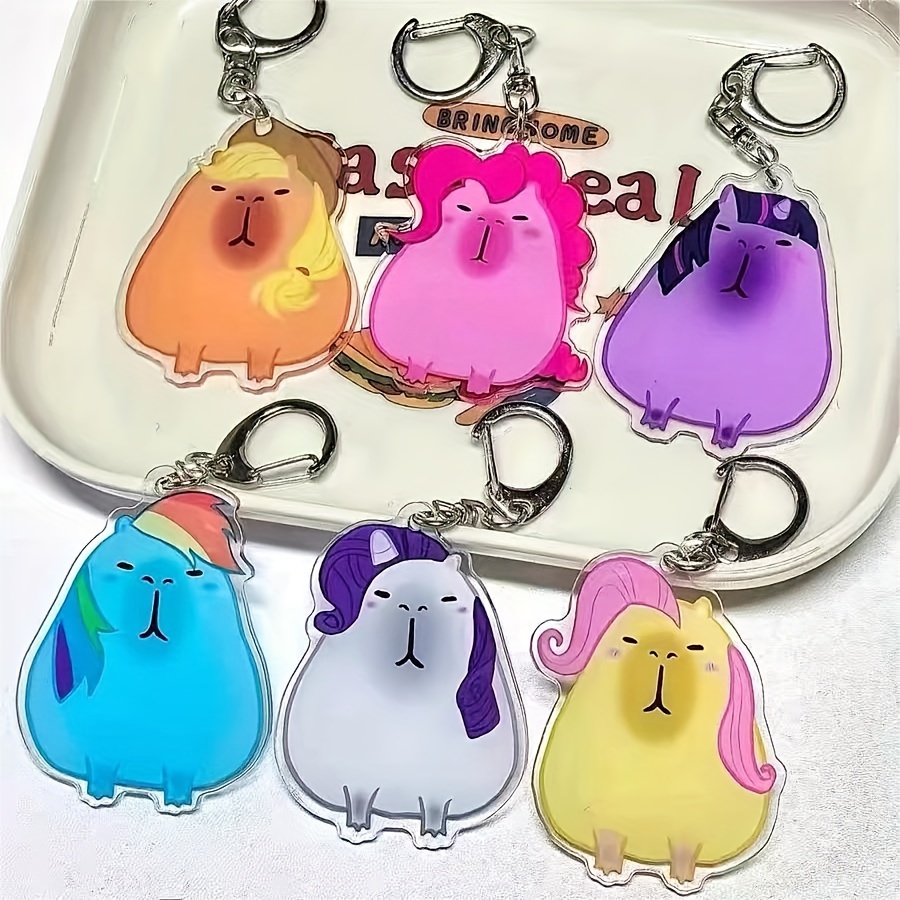 

Cute Capybara Keychain - Acrylic Cartoon Animal Charm For Bags & Keys, Lobster Clasp, Perfect Gift For Women And Girls