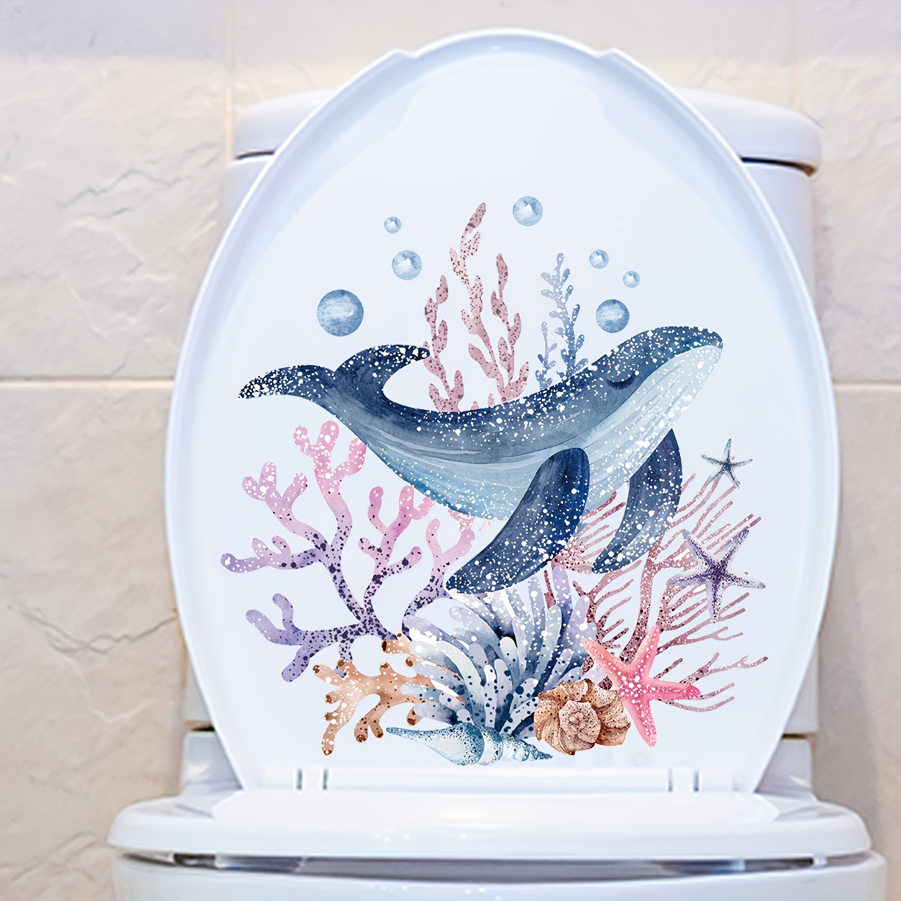 Dolphin Whale Little Fish Toilet Sticker Decoration Sticker - Temu