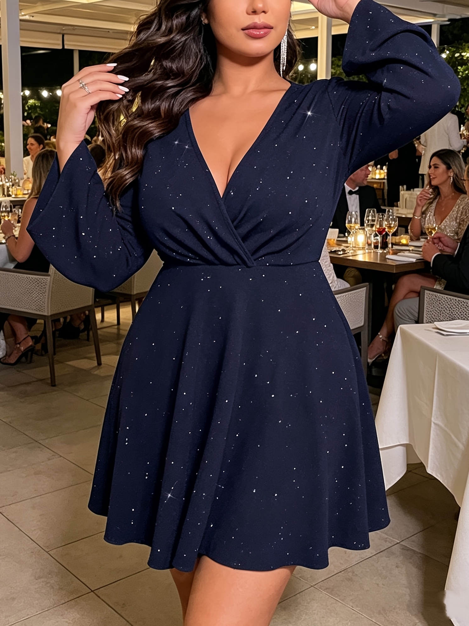 royal blue cocktail dress with sleeves sold on Temu Philippines