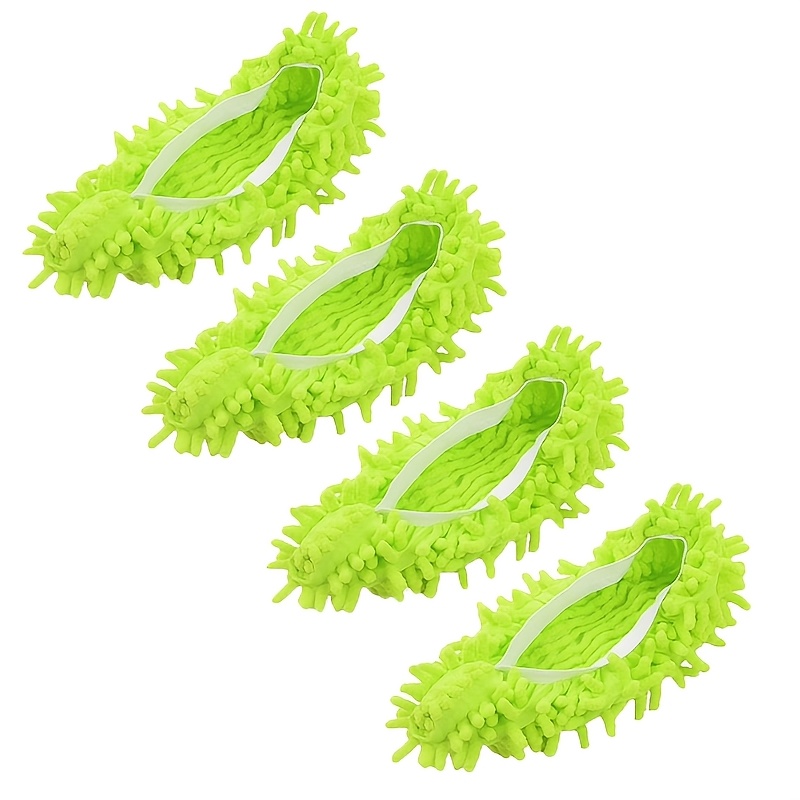TEMU Lot de 4 chaussons/chaussettes serpillière pour nettoyage de sol — Protège-chaussures serpillière/chaussons de dépoussiérage — Chaussures