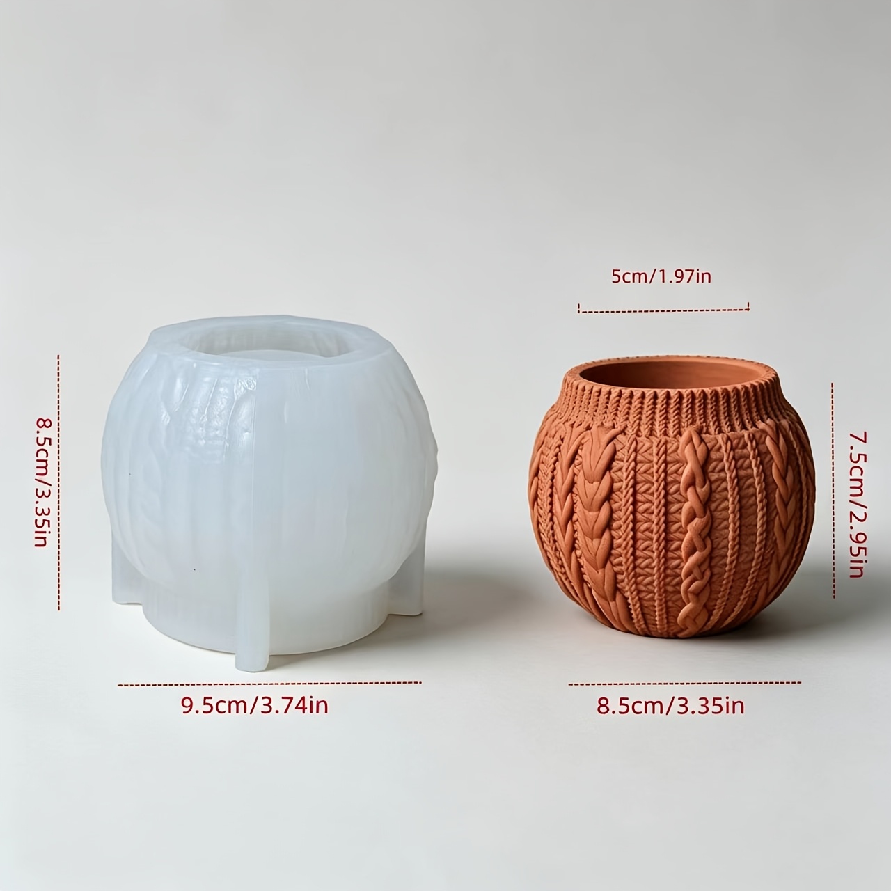 TEMU 1 moule en silicone de résine avec motif de pull, pour pot de fleurs, , , pot de fleurs/ bougeoir/ pot de rangement, moule , ornements de