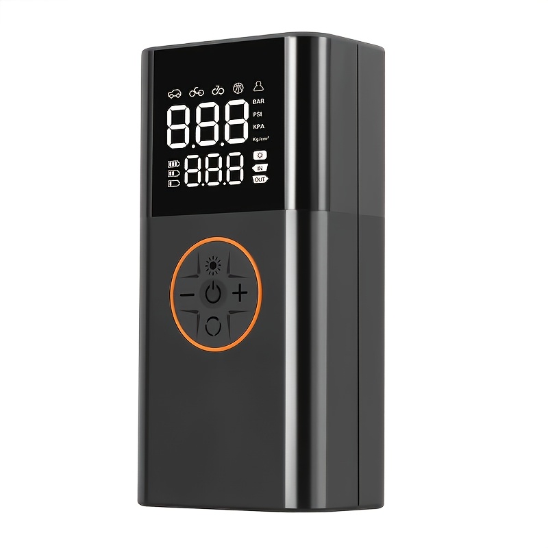 TEMU Gonfia pneumatici portatile per auto, con un' gamma di opzioni di gonfiaggio, pu簷 gonfiare palloni, auto, moto, ecc., display intelligente,