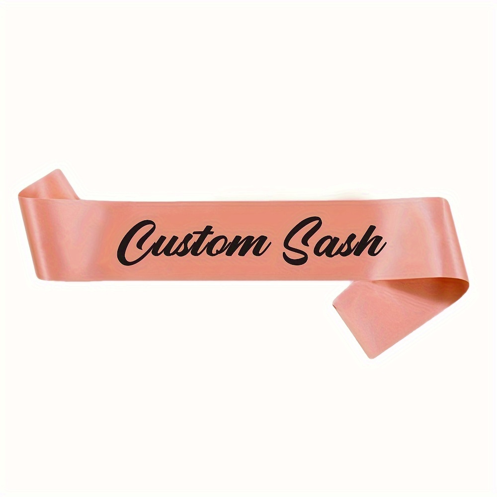 

Personalized Satin Sash 70.8" Custom Text Ribbon For Wedding, Bridal Shower, Anniversary, Bachelor & Retirement Parties – Elegant Rose Golden Fabric, No Feathers, Non-electric Decoration Accessory