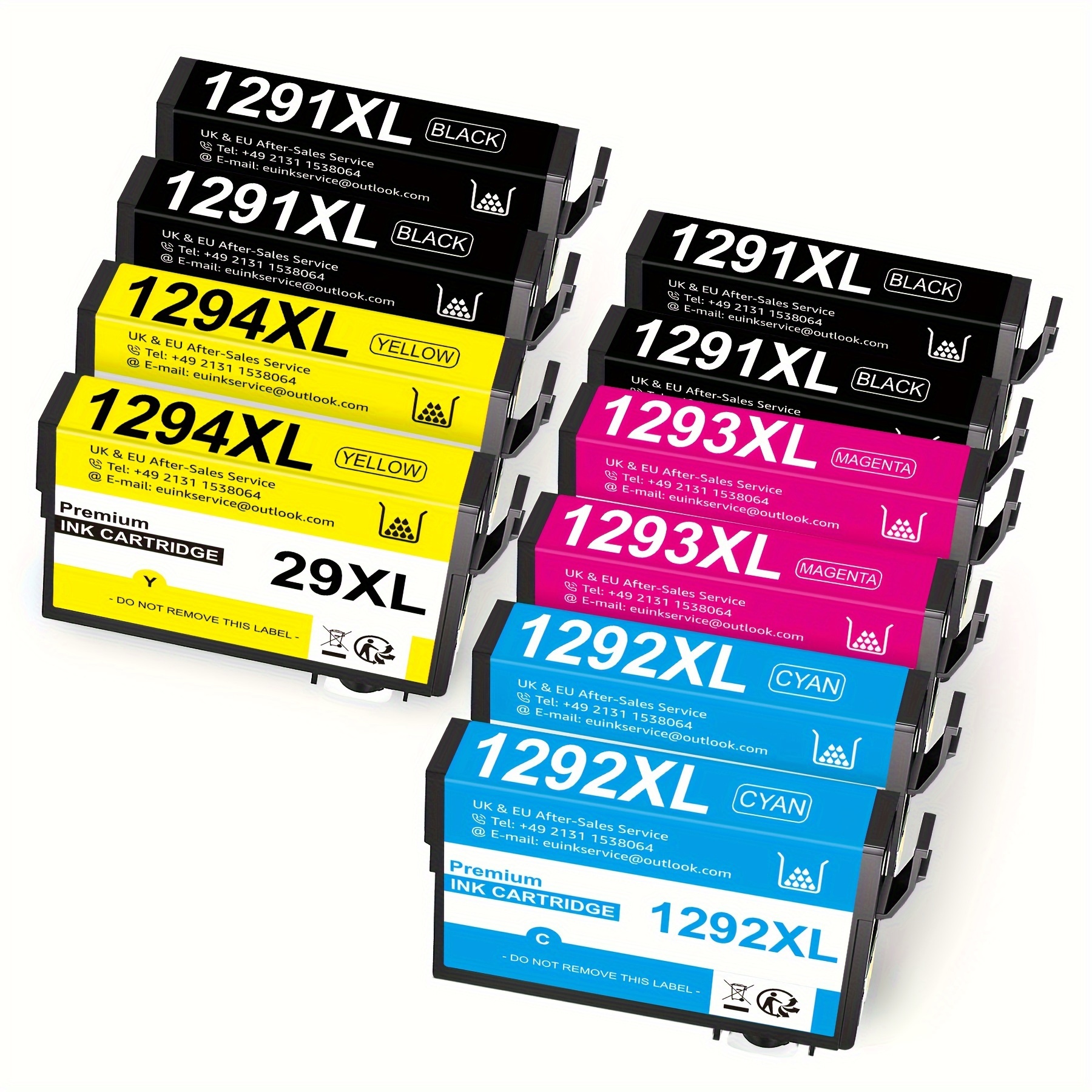 Image of T1295 Multipack Compatible Wf 3520 Printer Cartridges, T1291 T1292 T1293 T1294 For Stylus Sx435w Sx235w Sx525wd Stylus Office Bx535wd (1-15 Pack)