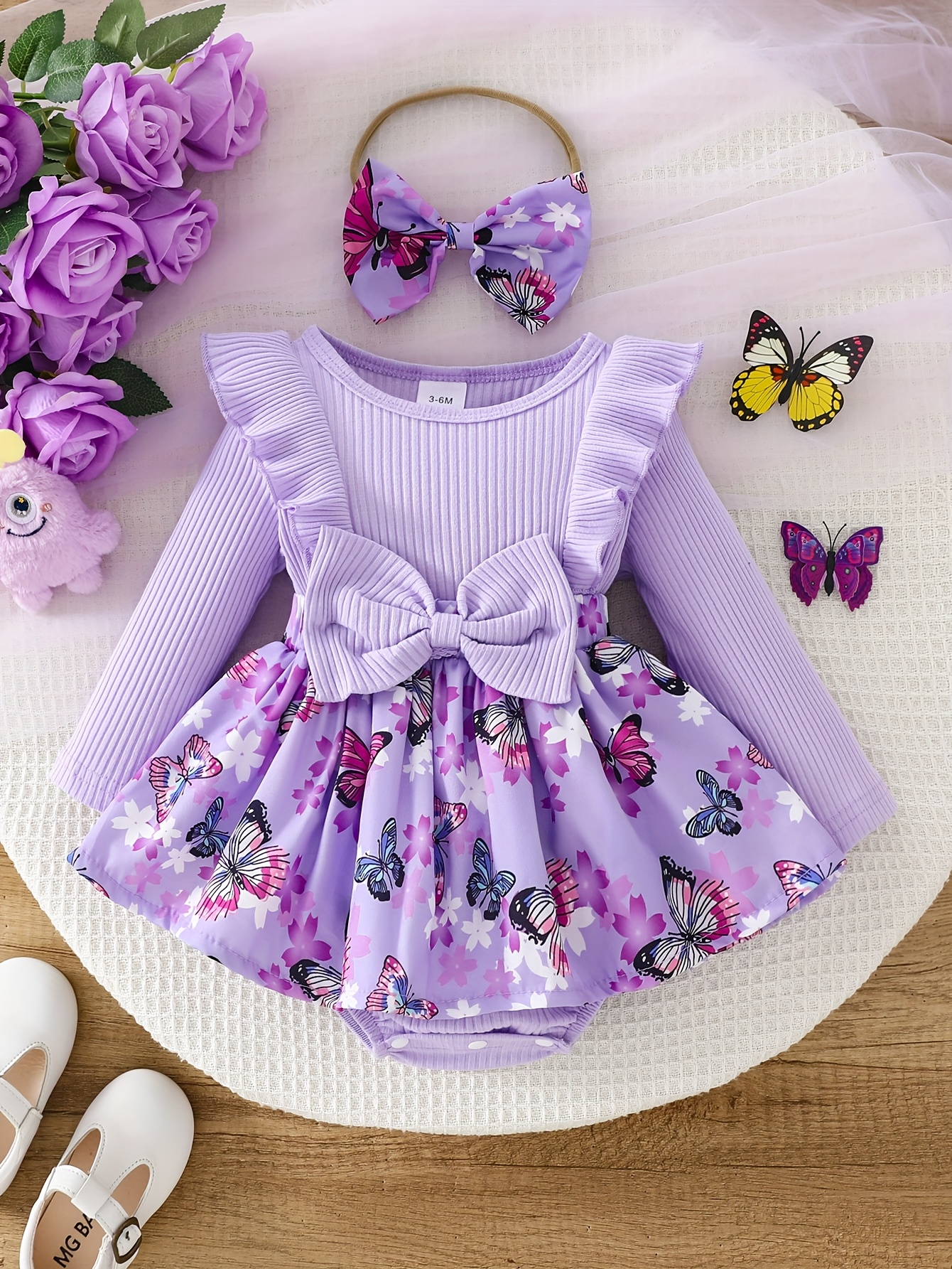 Modieuze en schattige romper met lange mouwen voor baby meisjes