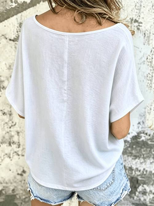 european and american womens simple bohemian style vintage round neck short sleeve shirt 1pc womens shirt vintage womens clothing womens shirt spring summer autumn winter style beautiful womens shirt