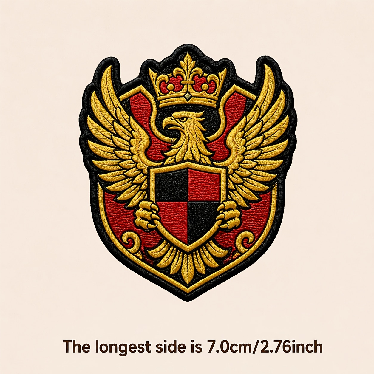 TEMU Cartoon Crown Eagle Kawaii With Red And Yellow, Black, Shield, And Vintage Heat Transfer Stickers For T-shirts Hoodies Sweatshirts Tote Bags