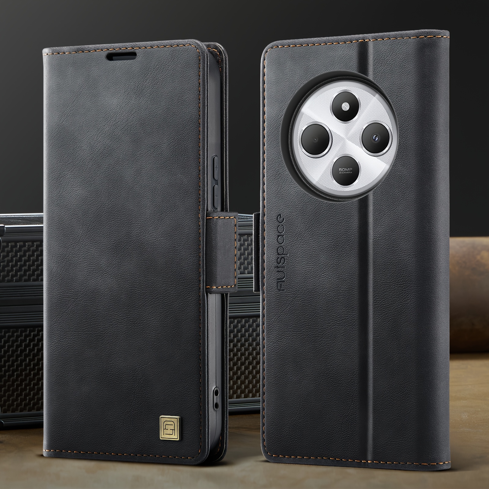 Custodia Portafoglio In Pelle Per Xiaomi Redmi 12C / 11A – Con 3 Slot E Supporto – Chiusura Magnetica – Oro Rosa
