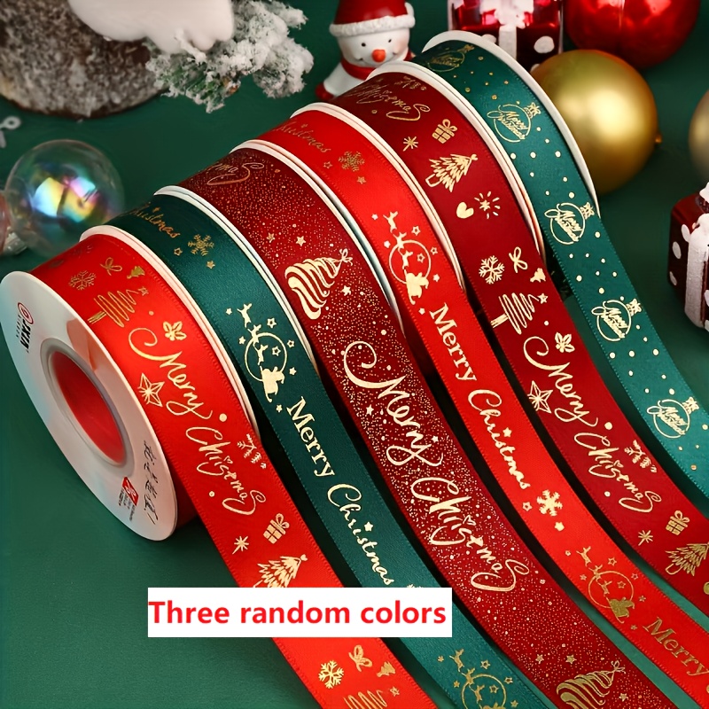 Image of 3 Colors Christmas Ribbon Cake Bouquet Decoration Ribbons, Christmas Gift Box Packaging Red Ribbon Bow(random Color) Christmas, Halloween
