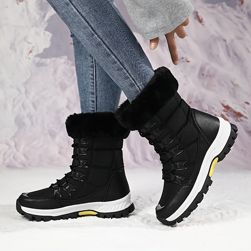 women's plush platform chunky sneakers winter warm high top Temu