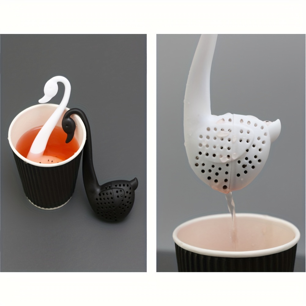 swan shaped mini tea infuser   tea strainer for loose leaf blooming teas kitchen dining accessory tea accessories details 1