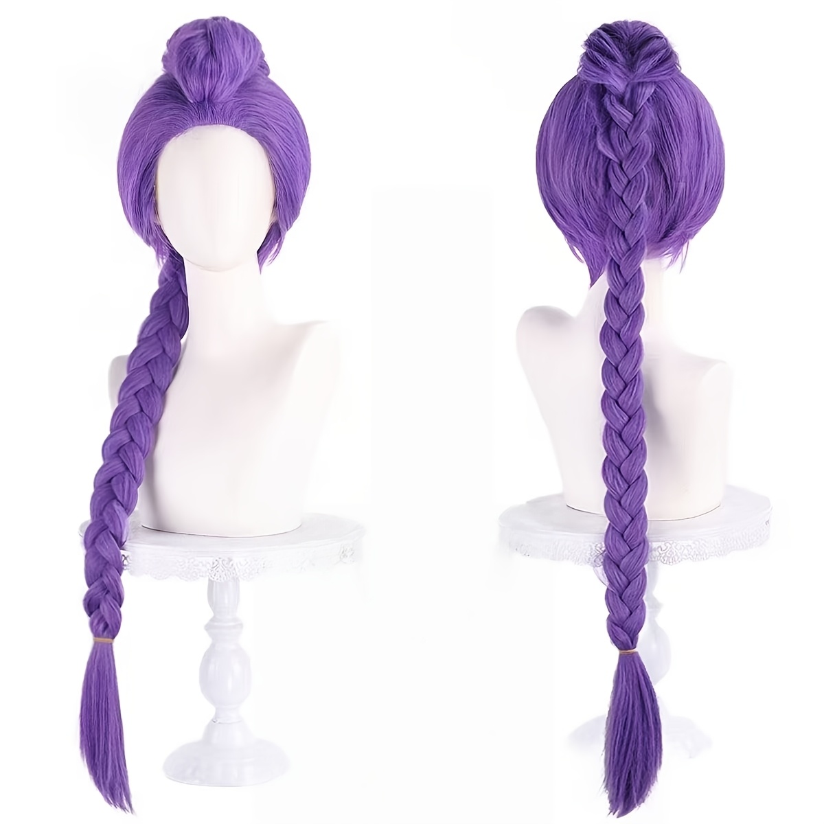 TEMU Viola Intrecciata - per Costume Kpop, e Copricapo Lunghezza 65 cm, Parrucche per Costumi di Personaggi in Stile Kpop, per Costumi Cosplay di
