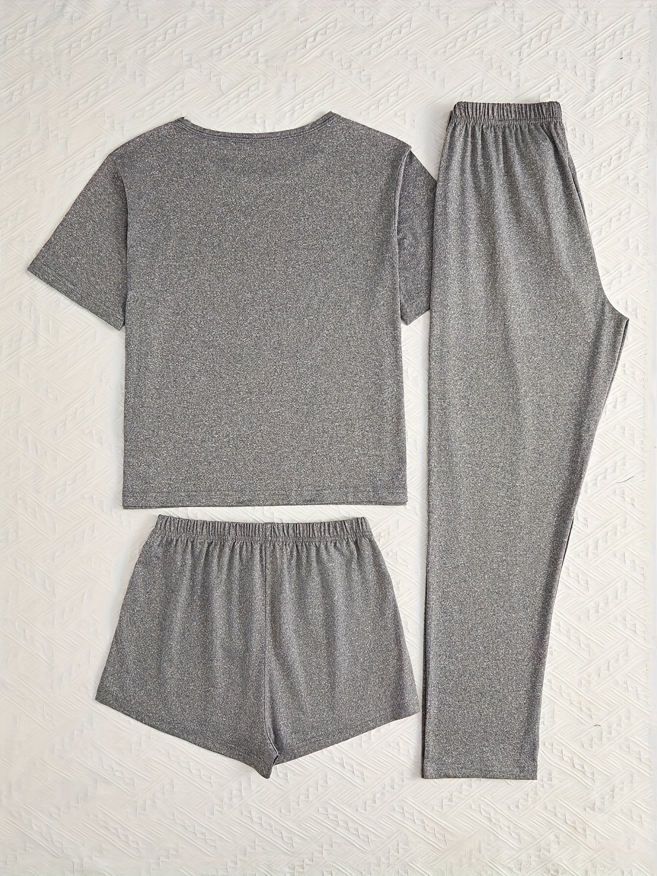     and   pajama set cute   printed round neck short sleeve top and pants 3pcs set Product details 3