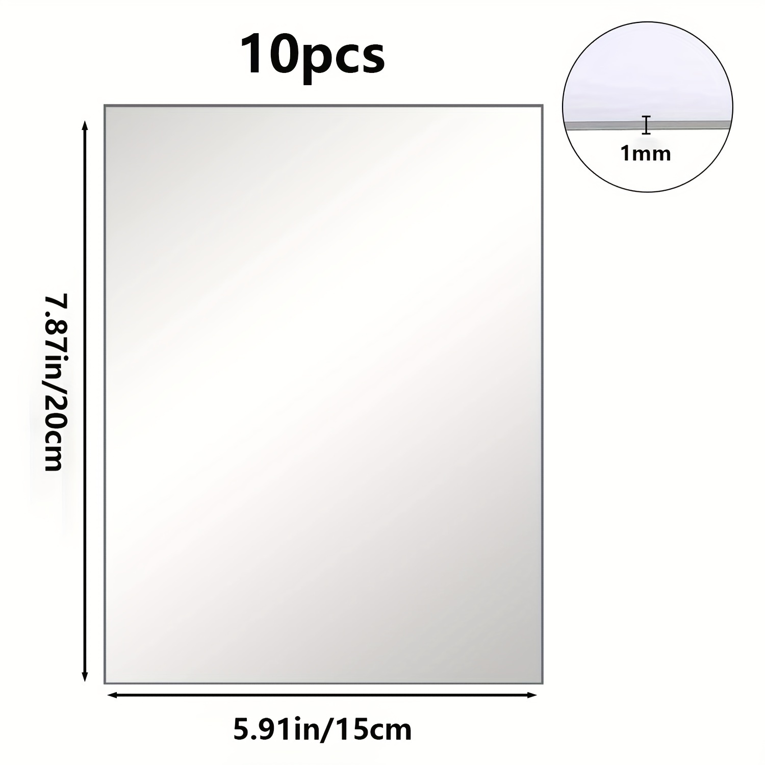 10pcs 3d Stereoscopic Acrylic Wall Mirror, Self-adhesive Makeup Mirror Frameless Decorative Wall Mirror, Suitable For Bathroom, Bedroom, Dresser Decorative Sticker 15×20cm Silvery