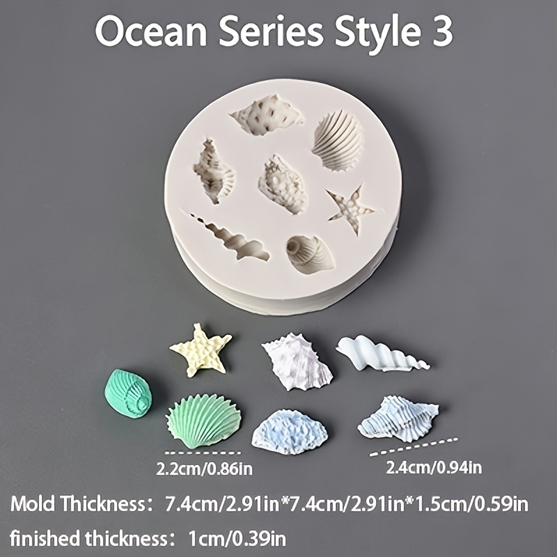 TEMU Reusable Suitable For Plaster Clay Resin Epoxy Mold - Ocean-themed Irregular Shape Silicone Molds With Sea Creatures & Marine Patterns, Easy