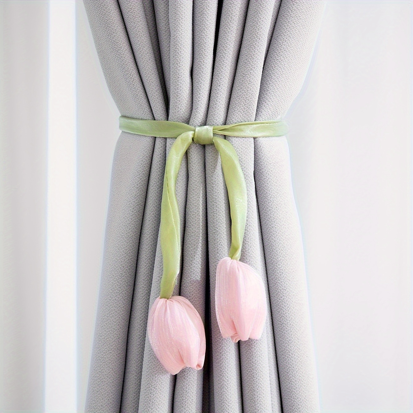 

1pc Tulip Curtain Tie, Garden Style, Polyester, Home Decor, Window Treatment Accessory, Back Tie Rope For Drapes