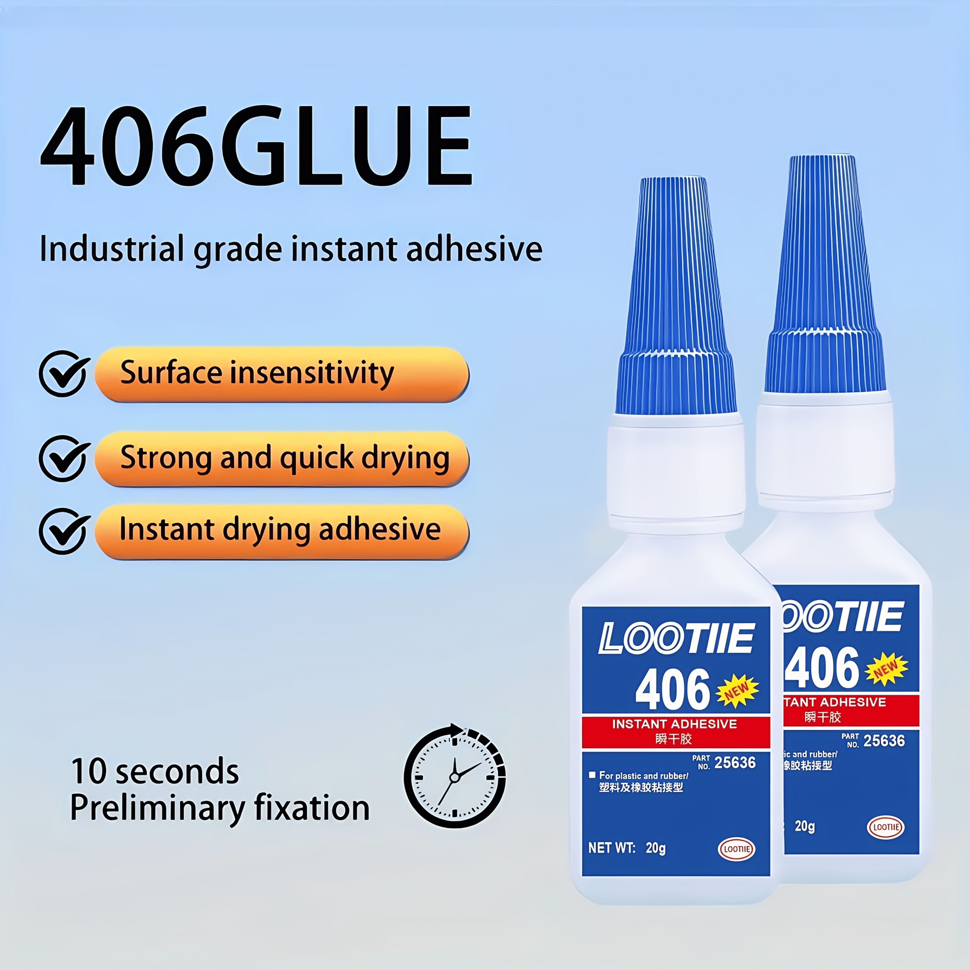406 multipurpose strong instant   suitable for plastic woodworking shoe repair   and window restoration abs resin quick setting in   20 grams