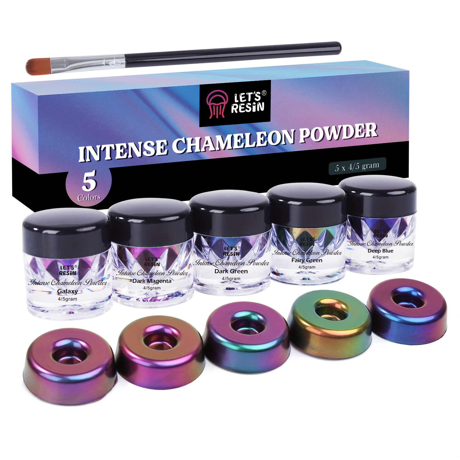 TEMU Mica Powder For Resin, Featuring Vibrant Chameleon Effects And Color-shifting, Perfect For Epoxy Resin Projects