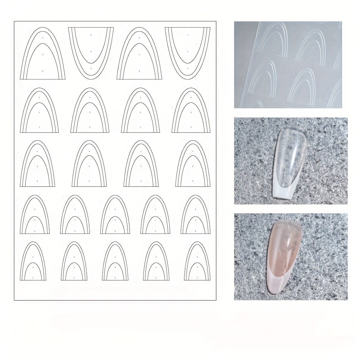 1pc Hollow Lace French Nail Stickers Self-adhesive Slider Nail Art Decals Decoration Nail Art Additions