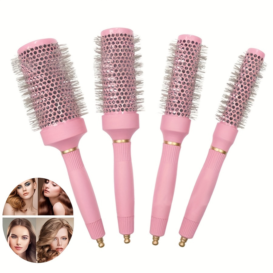 

4pcs Professional Hair Styling Round Brush Set For Women, Multi-functional Salon Grade Combs For Straightening, Curling, Smoothing - Plastic , Normal Hair , Finishing Comb With Abs Handle