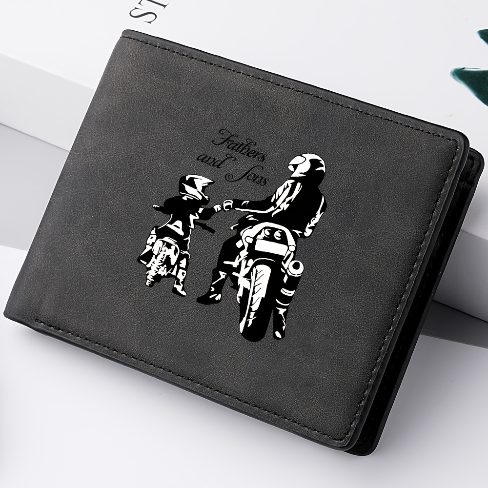 TEMU 1 Men's "fathers " Printed Wallet, Multi-functional Credit Card Holder And Travel Coin Purse, An Ideal Gift For