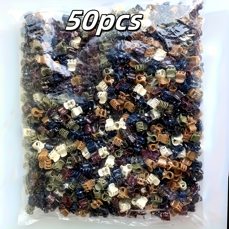 E-shop Mini Haarspangen - 50er Pack, aus hartem Kunststoff, minimalistischer Stil mit einheitlichem und vielfältigem Farbspektrum, klein, geeignet für