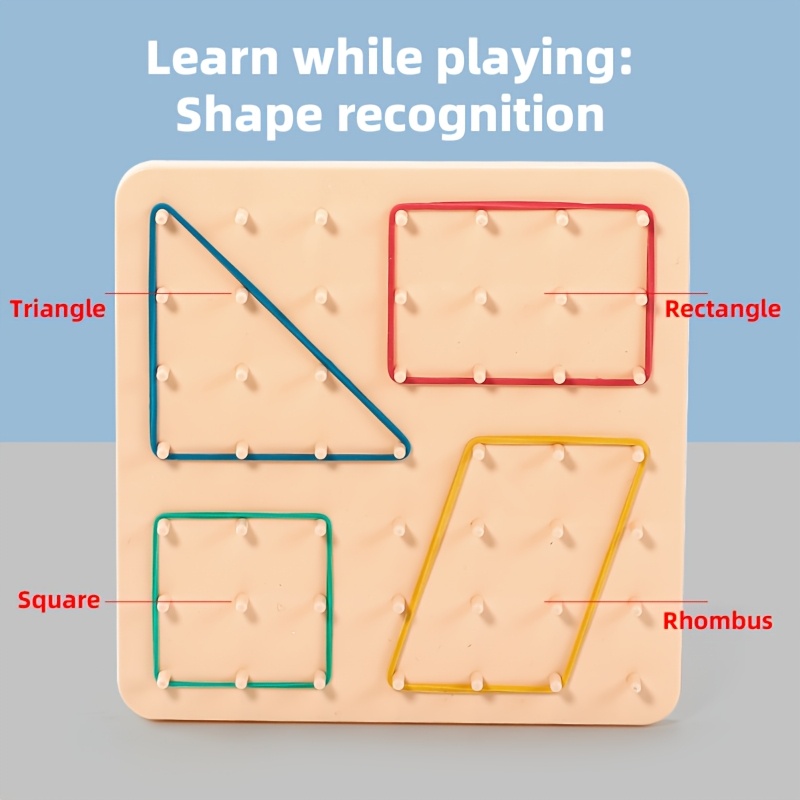 Geometric Puzzle Pegboard with Shapes, Educational Game