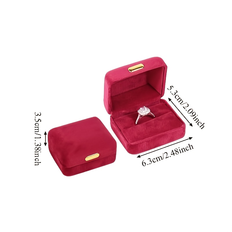 Solid Color Velvet Metallic Iron Box for Rings & Pendants